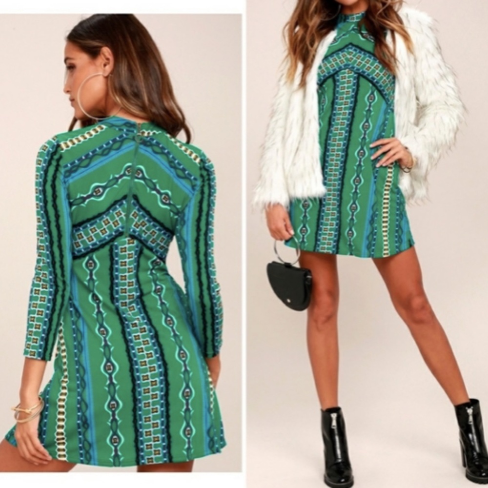 Free People Stella Patterned Mini Dress